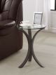 Edgar Round Glass Top Accent Side Table Cappuccino