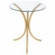Eloise Round Glass Top Curved Metal Side Table Gold