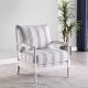 Blanchett Upholstered Bobbin Accent Chair White and Navy