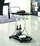 Elfman 2-tier Glass Shelf Metal Bar Cart Black and Chrome