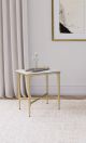 Baldwin Rectangular Marble Top Side Table White and Gold