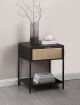 Amherst 1-drawer Radio Weave Cane Metal Bedside Table Black