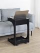 Ralston C-Shaped Lift-Top Sofa Side Table With Casters Black