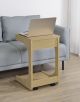 Ralston C-Shaped Lift-Top Sofa Side Table With Casters Light Oak