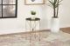 Eliska Round Green Marble Top Accent Side Table Antique Gold