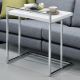 Dani Rectangular C-Shaped Sofa Side Table White High Gloss