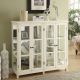 Sable 4-door Wood Accent Storage Display Cabinet Off White