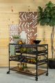 Evander Marble Top Kitchen Cart with Removable Shelves Black