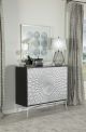 Josie 2-door Wood Sunburst Accent Cabinet Black and Silver