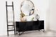 Riddell 4-door Wood Reeding Accent Cabinet Matte Black