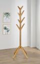 Margaret Solid Wood Coat Rack Clothing Hanger Natural Oak