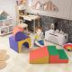 Qaba 4 Piece Foam Play Set, Soft & Safe Kids Toddlers Children Climbing Set for Crawling or Sliding, Assorted