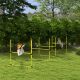  4 Piece Dog Agility Set with Adjustable Height Jump Bars, Carry Bag, Displacing Top Bar, Yellow Yellow