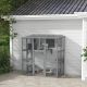  Catio Outdoor Cat Enclosure, Window Box Wooden Cat House with Bridge Platforms, Gray
