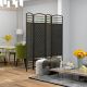  4 Panel Room Divider, Folding Screen, 5.6', Black