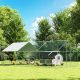  Large Metal Chicken Coop with Waterproof Cover, Roosting Bar, Nesting Box, 9.8' x 19.7' x 6.4'