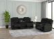 Lindale  2 Pc Black Manual Reclining Sofa Set (Sofa + Love)