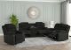 Lindale  3 Pc Black Manual Reclining Sofa Set (Sofa + Love + Recliner)