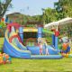  6-in-1 Inflatable Bounce House with Slide, Climbing Wall, Water Cannon, and More, Inflatable Water Slide for Kids with 2 Min. Inflation