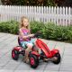 Aosom Kids Pedal Go Kart W/ Adjustable Seat, Rubber Wheels,Red