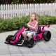 Aosom 24V 7.5 MPH Electric Go Kart with Adjustable Seat, Slow Start, Pink