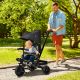 Qaba Kids Tricycle, 4 in 1 Foldable Trike with Reversible Seat, Adjustable Parent Handle, Safety Harness, Wheel Brakes, Removable Canopy, Storage, Tricycle for Toddlers 1-5 Years, Black