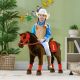 Qaba Ride on Horse for Kids 3-8 Years Old w/ Neighing Sound, Saddle & Stirrups