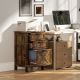  Vertical File Cabinet with 3 Drawers, Rustic Farmhouse Office Storage Cabinet for A4, Letter Size, RusticBrown