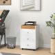  3 Drawer File Cabinet on Wheels Mobile Home Office Storage Cabinet with Top Tray Under Desk Printer Stand, White