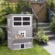  Outdoor Cat House, 3-Tier Kitty Shelter with 5 Escape Doors, Weather Resistant, Gray & White