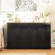  Modern Sideboard, Buffet Cabinet with Storage Drawers, Adjustable Shelves for Living Room, Dining Room, Entryway, Black