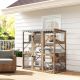  Outdoor Cat Enclosure with Window Access, 5 Platforms and 2 Resting Boxes, Waterproof Roof for Multiple Cats,Brown