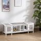  Rabbit Hutch, Bunny Cage, Guinea Pig House with Pull-Out Tray, and Divided Board for Indoor, White
