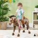 Qaba Kids Ride on Horse with Neighing Sound, Saddle for Ages 3-8