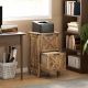  Vertical File Cabinet with 2 Drawers, Rustic Farmhouse Office Storage Cabinet for A4, Letter Size, RusticBrown
