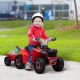 Aosom 6V Electric Toy Car with Back Trailer, Forward Backward, Wear-Resistant Wheels for Ages 18-36 Months,Red