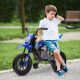 Qaba 12V Kids Electric Motorcycle w/ Twist Grip Throttle, Training Wheels, Rear Suspension & Music, Blue