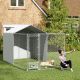  Galvanized Chain Link Large Outdoor Dog Kennel with Waterproof & UV-Resistant Cover, for M&L Dogs, 13.1' x 7.5' x 7.5'