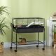  Two-Story Small Animal Cage Removable from Stand, Pet Habitat with Shelf & Wheels, 33
