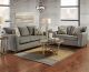 3331  2PC Stationary Allure Grey Sofa Set  (Sofa+Love)