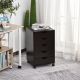  5 Drawer File Cabinet Storage Organizer Filing Cabinet with Nordic Minimalist Modern Style & Wheels,Brown