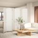 Room Divider, 6 Panel Folding Privacy Screen, 6FT Tall Portable Weave Partition Wall Divider for Bedroom, White