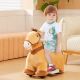 Qaba Battery Powered Electric Ride on Pony, 6V Ride on Horse w/ with Music Forward, PU Wheels, Aged 18-36 Months,Brown
