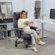  Executive Office Chair with Lumbar Support, Footrest, High Back Reclining Overstuffed Desk Chair with, Gray
