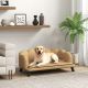  Pearl Design Pet Sofa for Medium and Large Sized Dogs, Pet Bed with Cushion and Solid Wood Legs, Coffee