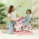Qaba Spring Rocking Horse, Kids Ride on Horse, Plush Horse Ride-on w/ Sounds & Foot Stirrups for Kids 3-8 Years, Pink