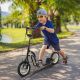 Aosom Youth Scooter Front and Rear Caliper Dual Brakes 12-Inch Inflatable Front Wheel Ride On Toy For Age 5+ - Black