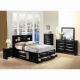 21614  4Pc  Ireland  Queen Black Storage Bedroom Set