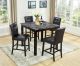 D593  5 Pc Black Faux Marble Counter High Set