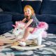 Qaba Unicorn Baby Rocking Horse Toy for Kids with Lullaby Song, Plush Ride on Horse with Heavy-Duty Support System, Interactive Toy Pretend Play Toy for Toddlers 18-36 Months